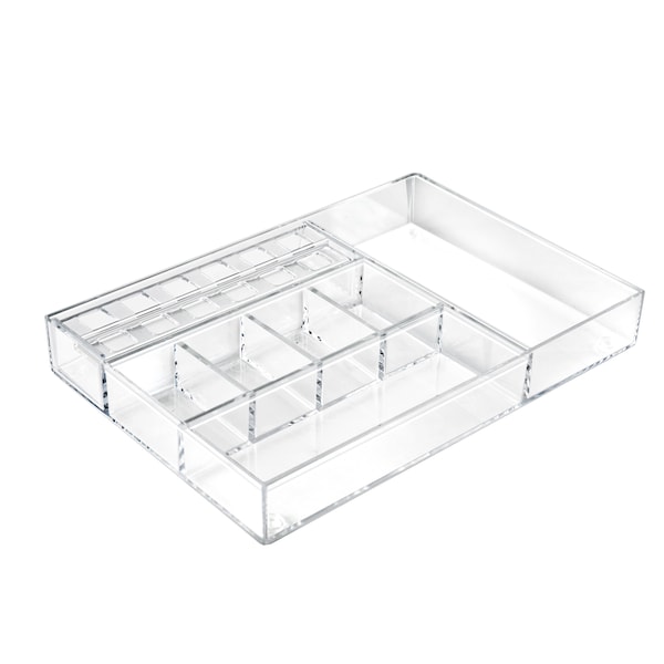 Azar Displays Large Clear Cosmetic Organizer for Counter W/ Compartments, PK2 252714 - main